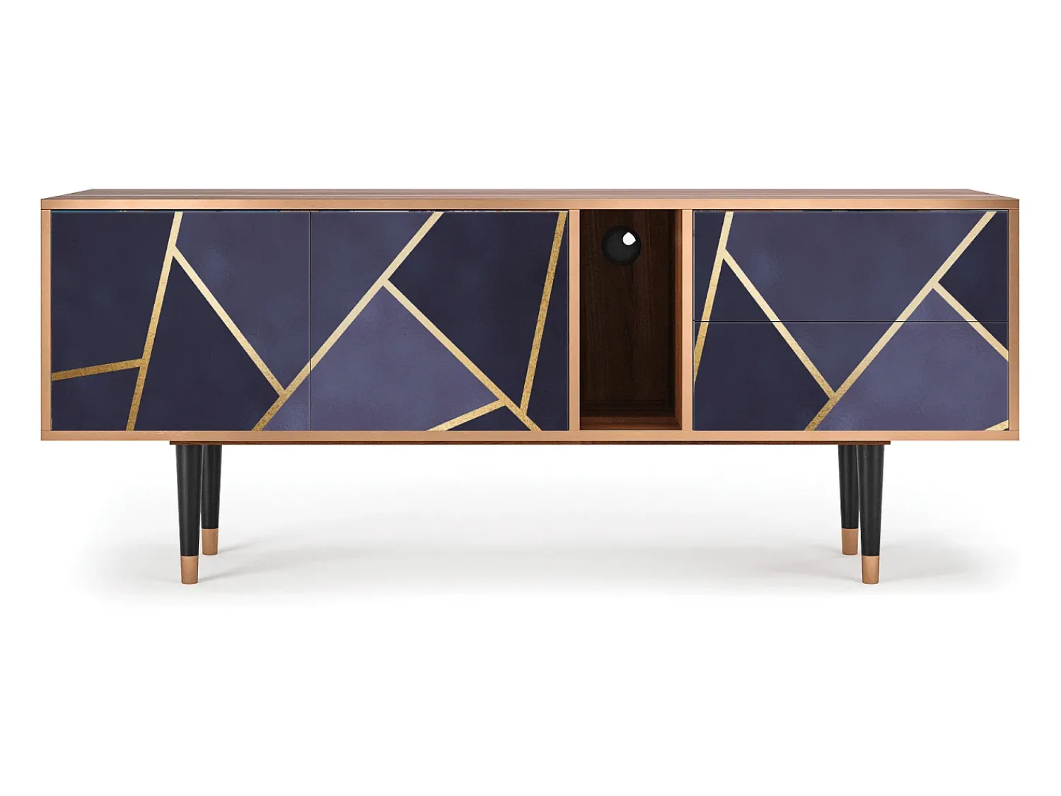 Móvel De Tv| Mueble de TV - 170х69х48 cm - T1 - The Amethyst, Nogueira Castanho