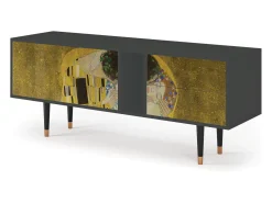 Móvel De Tv* Mueble de TV - 170х69х48 cm - T1 - The Kiss by Klimt , Antracite Cinza antracite