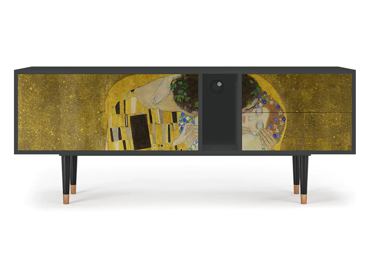 Móvel De Tv* Mueble de TV - 170х69х48 cm - T1 - The Kiss by Klimt , Antracite Cinza antracite
