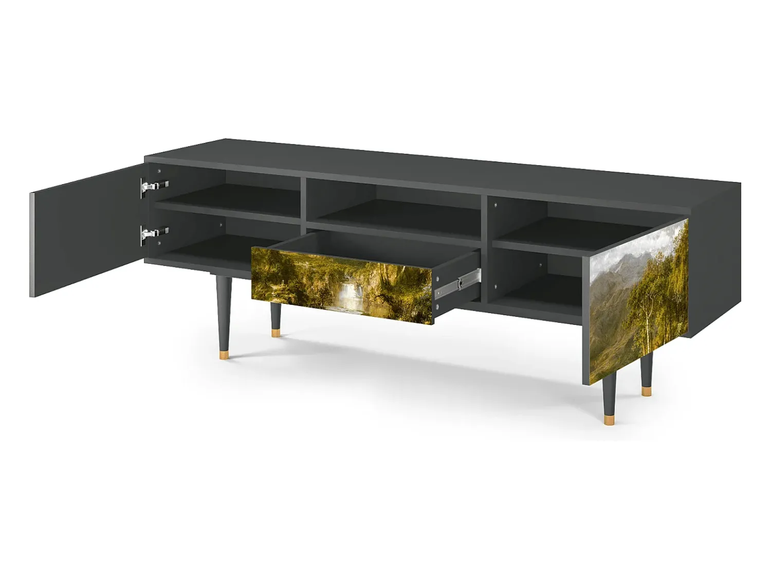 Mueble de TV - 170х59х41 cm - T6 - The Heart of the Andes , Antracite^ Móvel De Tv