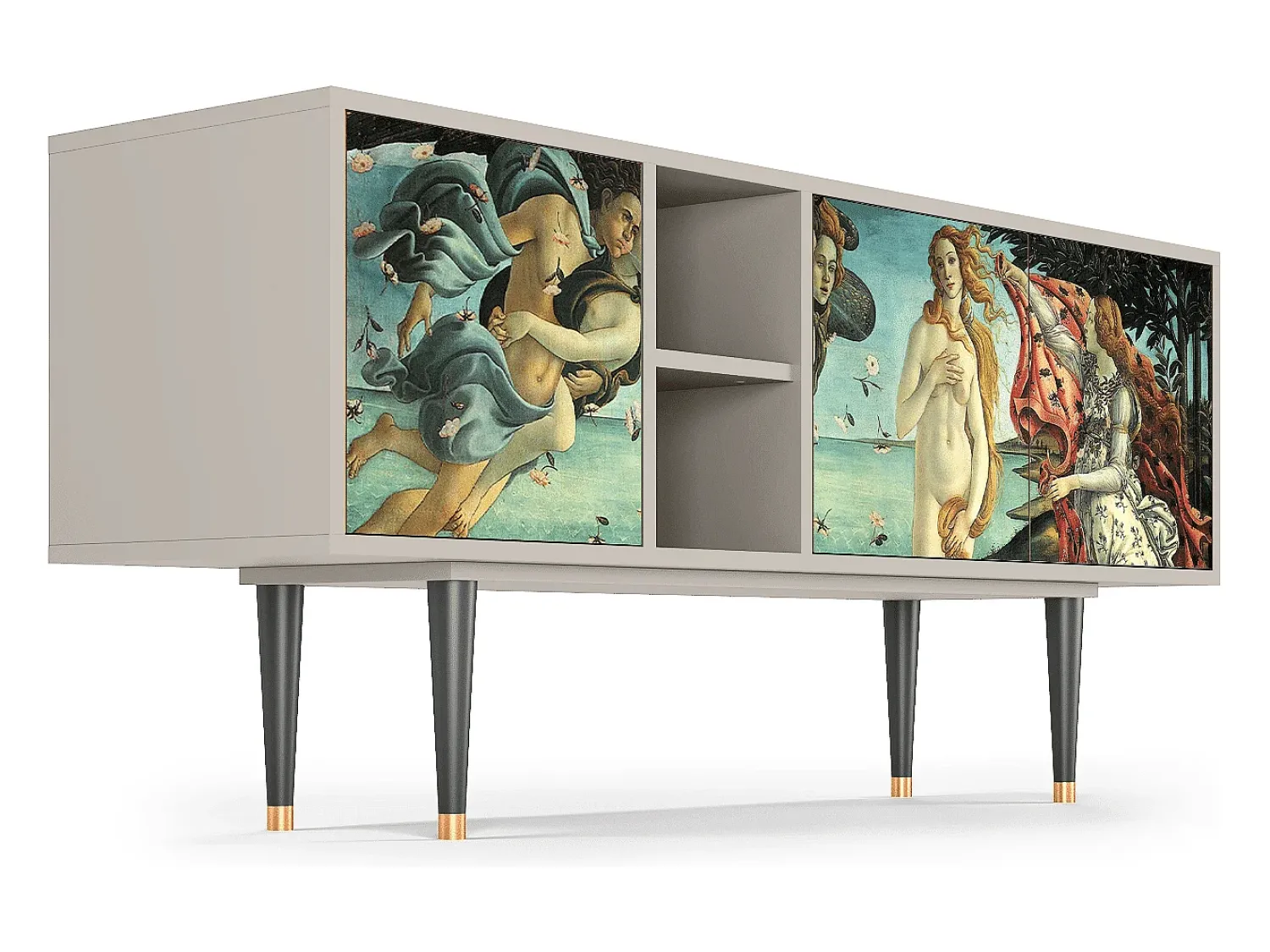Outlet Mueble de TV - 150х69х41 cm - T5 - The Birth of Venus, Areia Bege