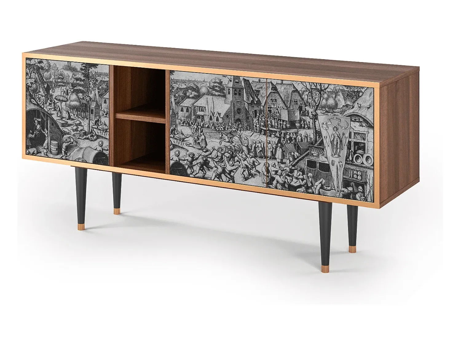 Móvel De Tv* Mueble de TV - 150х69х41 cm - T5 - The Festival of Saint, Nogueira Castanho