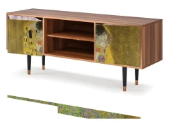 Móvel De Tv* Mueble de TV - 170х69х48 cm - T2 - The Kiss by Klimt , Nogueira Castanho