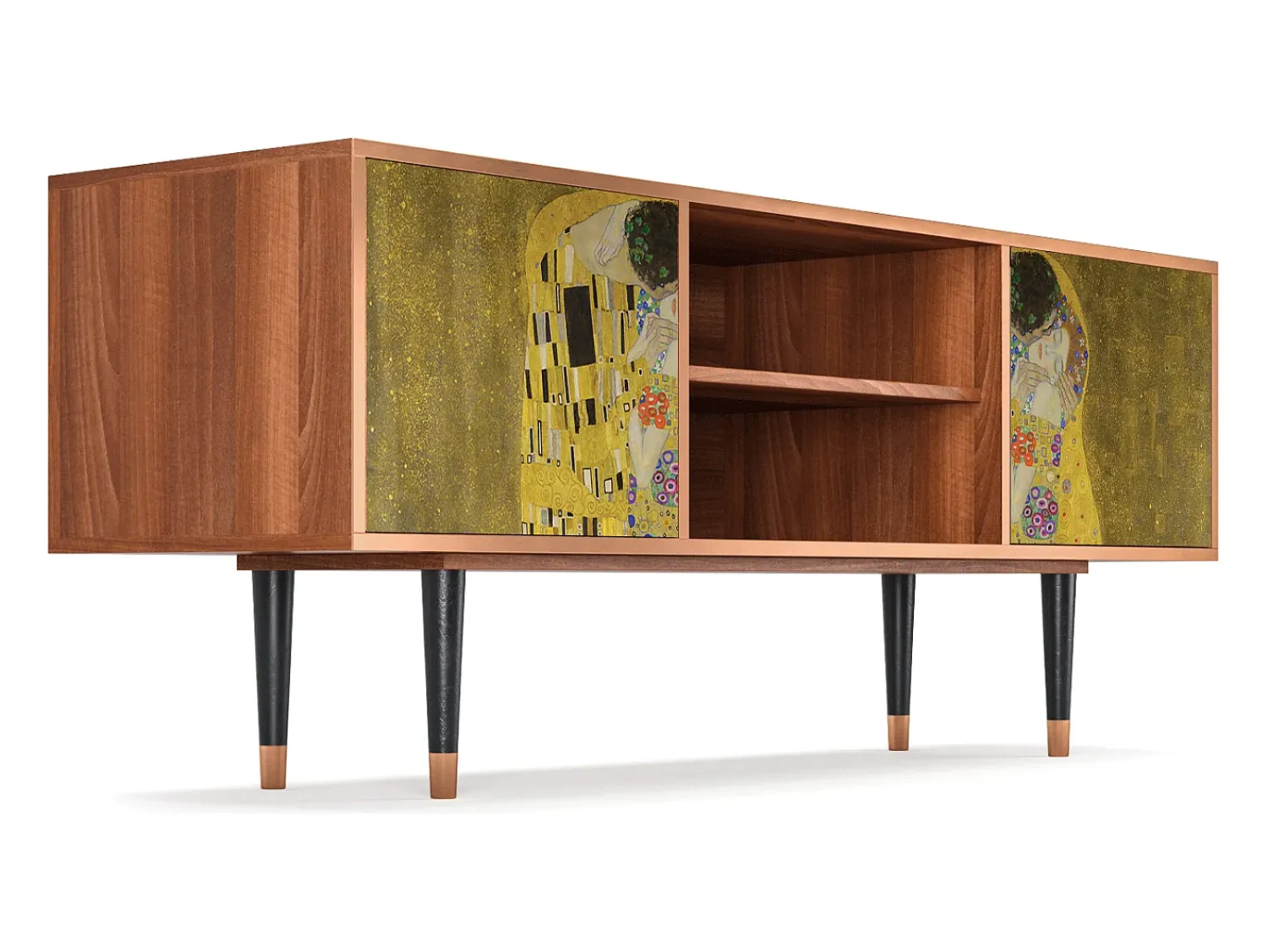 Móvel De Tv* Mueble de TV - 170х69х48 cm - T2 - The Kiss by Klimt , Nogueira Castanho