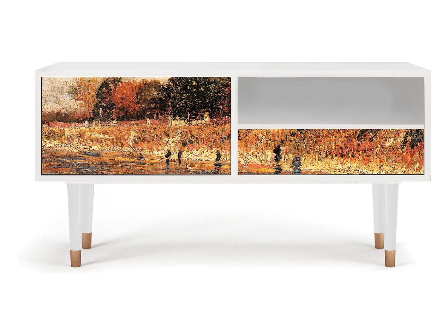 Móvel De Tv* Mueble de TV - 115х59х48 cm - T3 - The Banks, Branco Bege