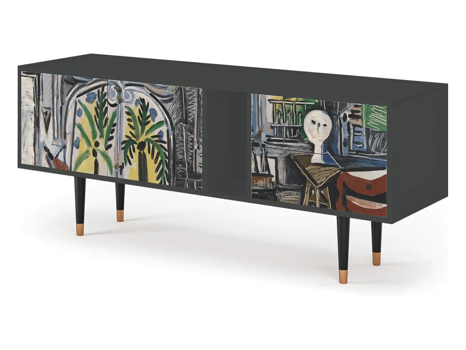 New Mueble de TV - 170х69х48 cm - T1 - The Studio , Antracite Cinza antracite