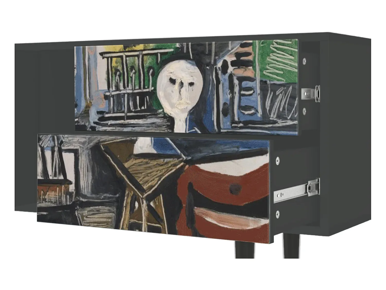 New Mueble de TV - 170х69х48 cm - T1 - The Studio , Antracite Cinza antracite