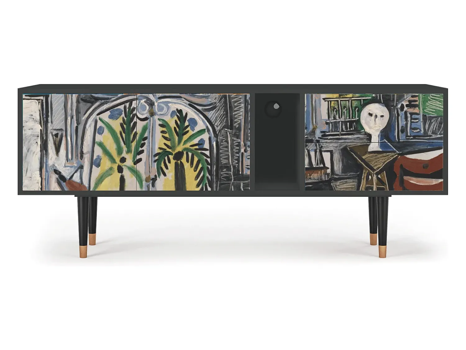 New Mueble de TV - 170х69х48 cm - T1 - The Studio , Antracite Cinza antracite