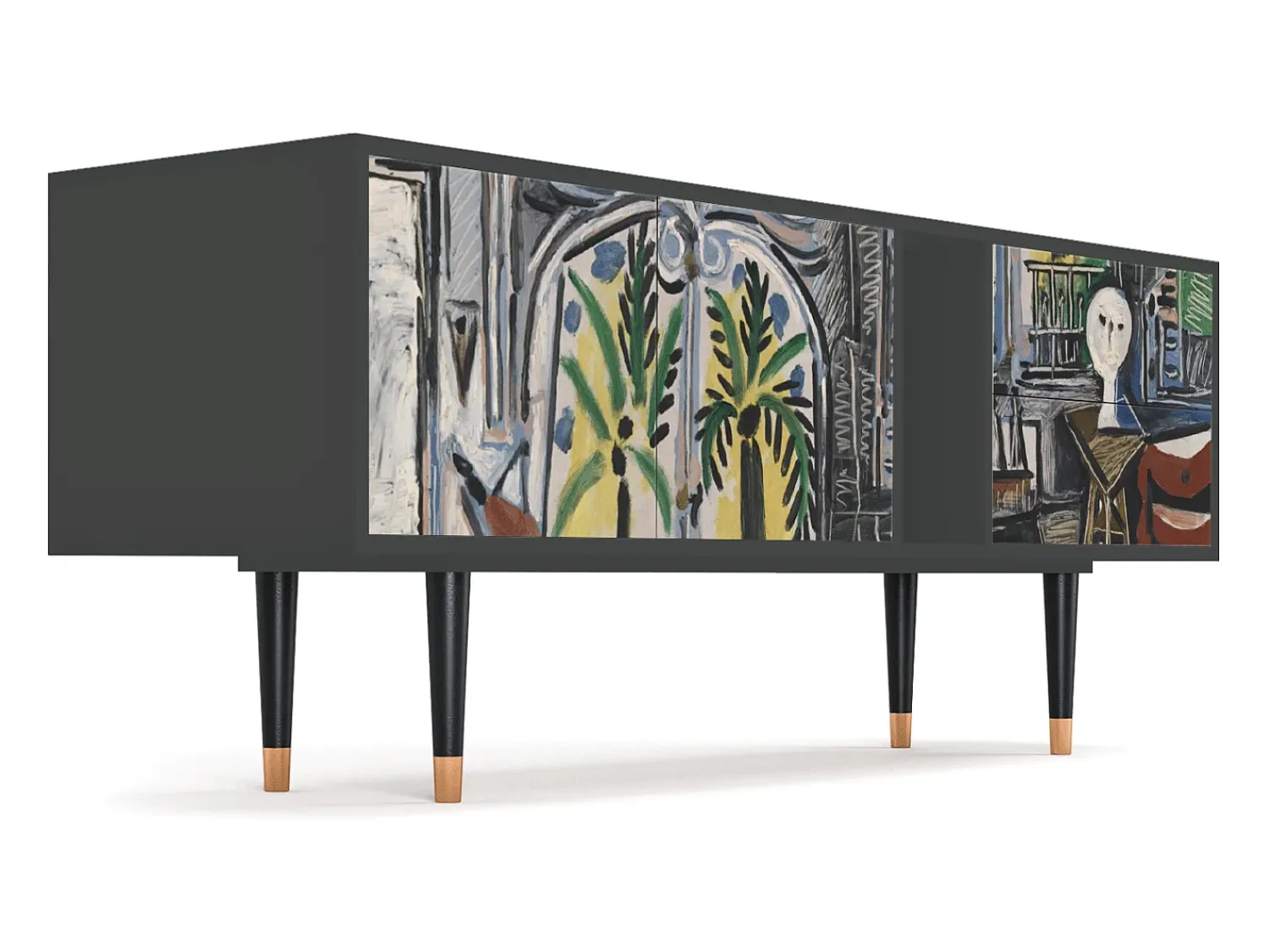 New Mueble de TV - 170х69х48 cm - T1 - The Studio , Antracite Cinza antracite