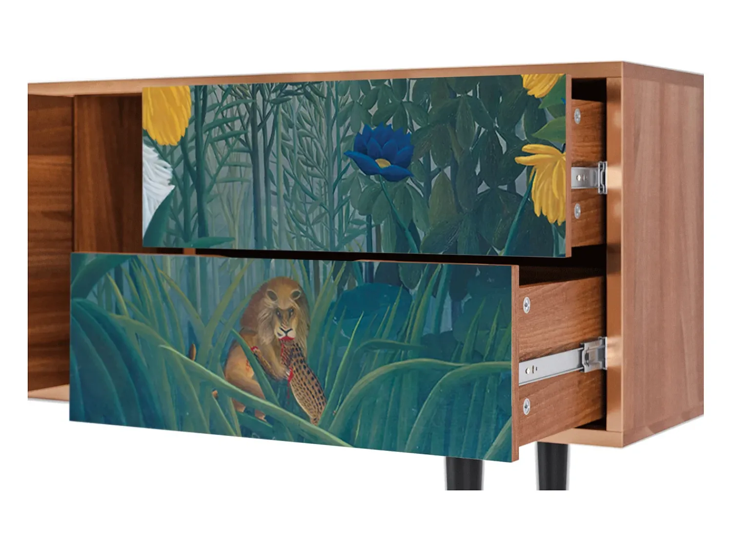 Móvel De Tv* Mueble de TV - 170х69х48 cm - T1 - The Repast of the Lion, Nogueira Castanho