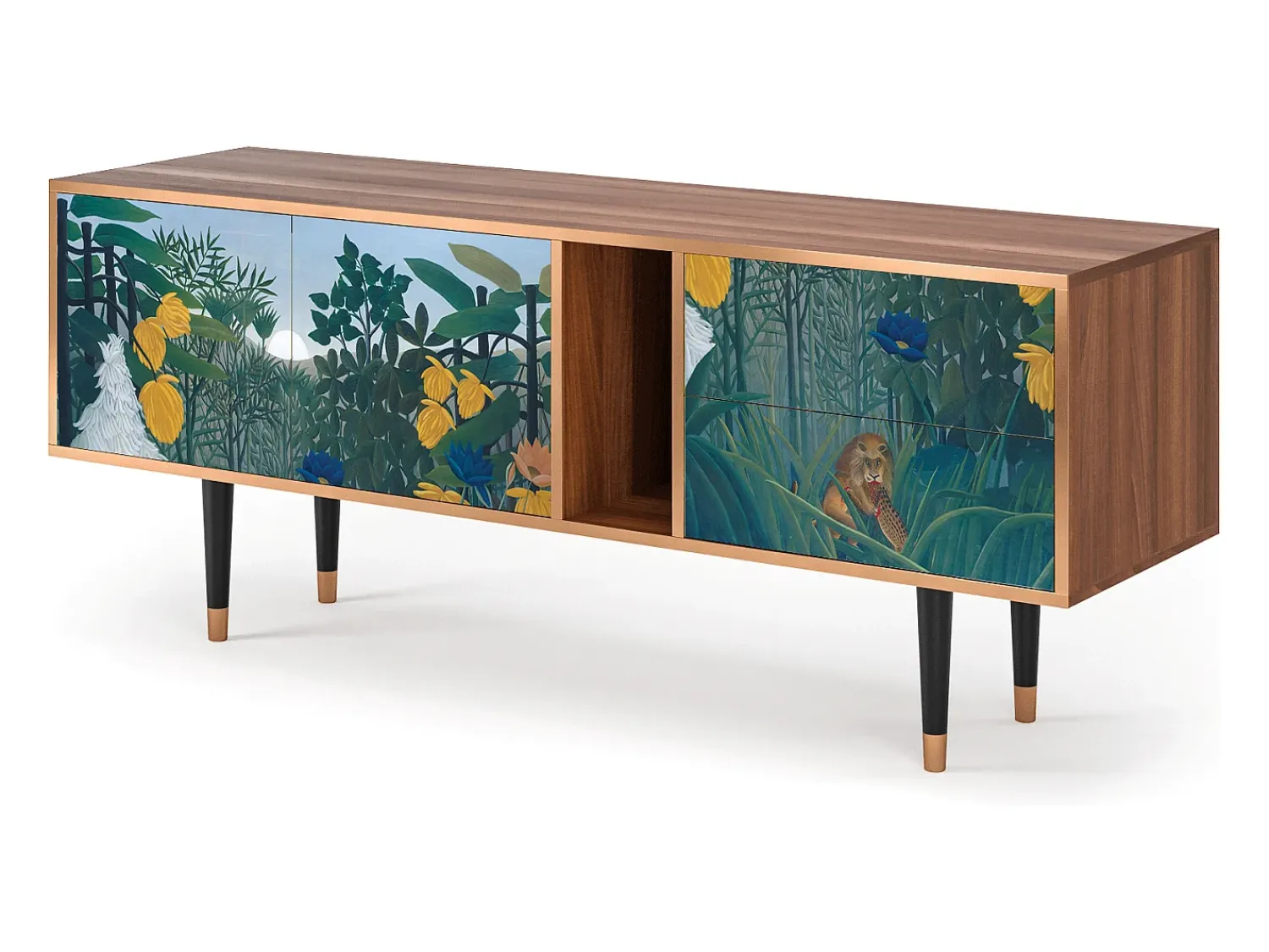 Móvel De Tv* Mueble de TV - 170х69х48 cm - T1 - The Repast of the Lion, Nogueira Castanho