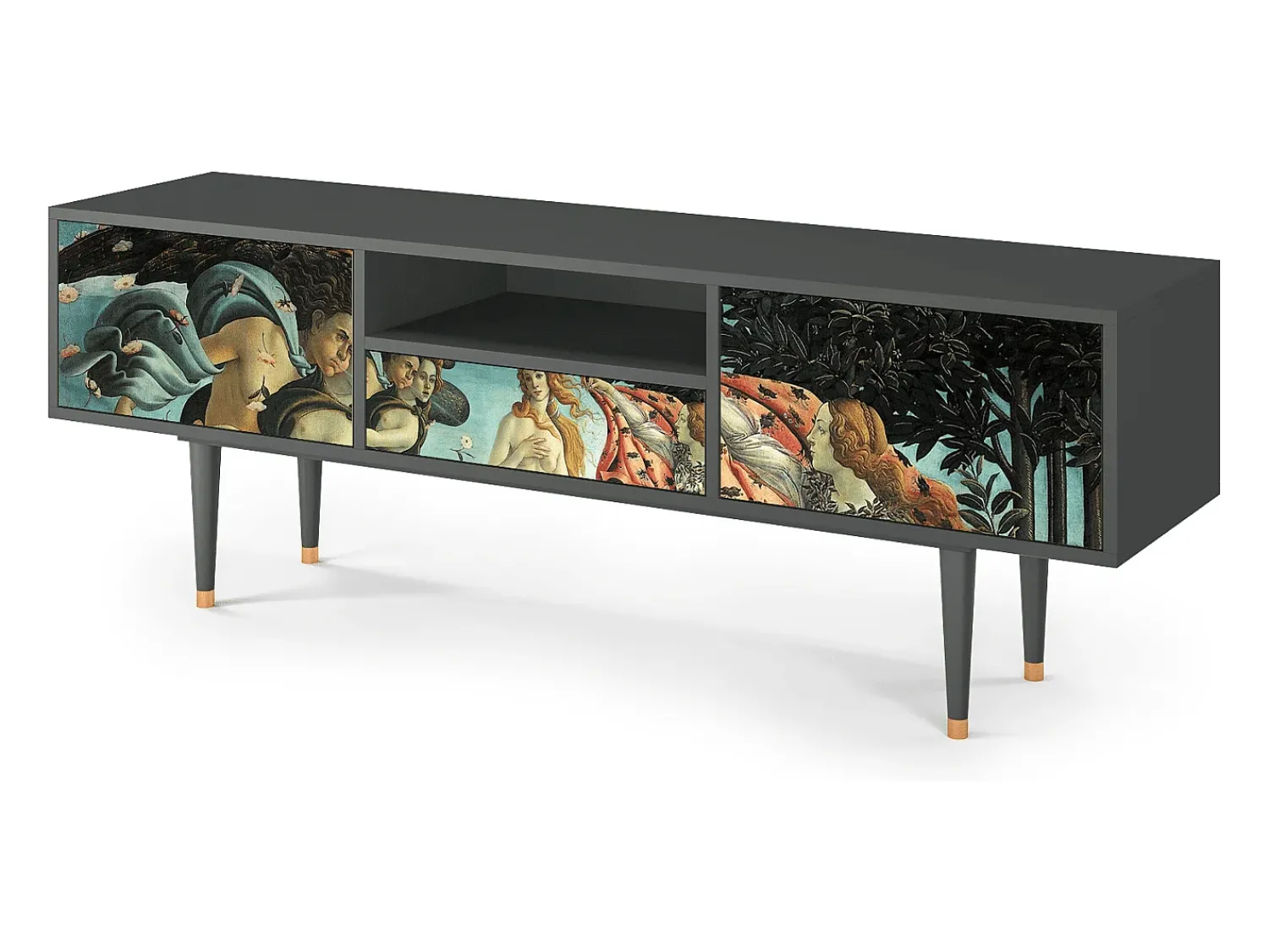 Outlet Mueble de TV - 170х59х41 cm - T6 - The Birth of Venus, Antracite Cinza antracite