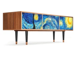 Móvel De Tv* Mueble de TV - 170х59х48 cm - T4 - The Starry Night , Nogueira Castanho