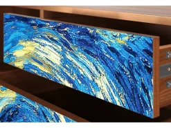 Móvel De Tv* Mueble de TV - 170х59х48 cm - T4 - The Starry Night , Nogueira Castanho