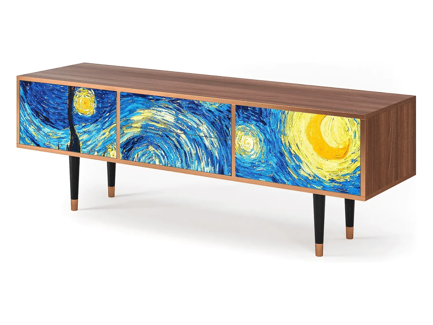 Móvel De Tv* Mueble de TV - 170х59х48 cm - T4 - The Starry Night , Nogueira Castanho