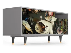 Móvel De Tv| Mueble de TV - 125х56х41 cm - T7 - The Garden 2, Cinza Cinzento
