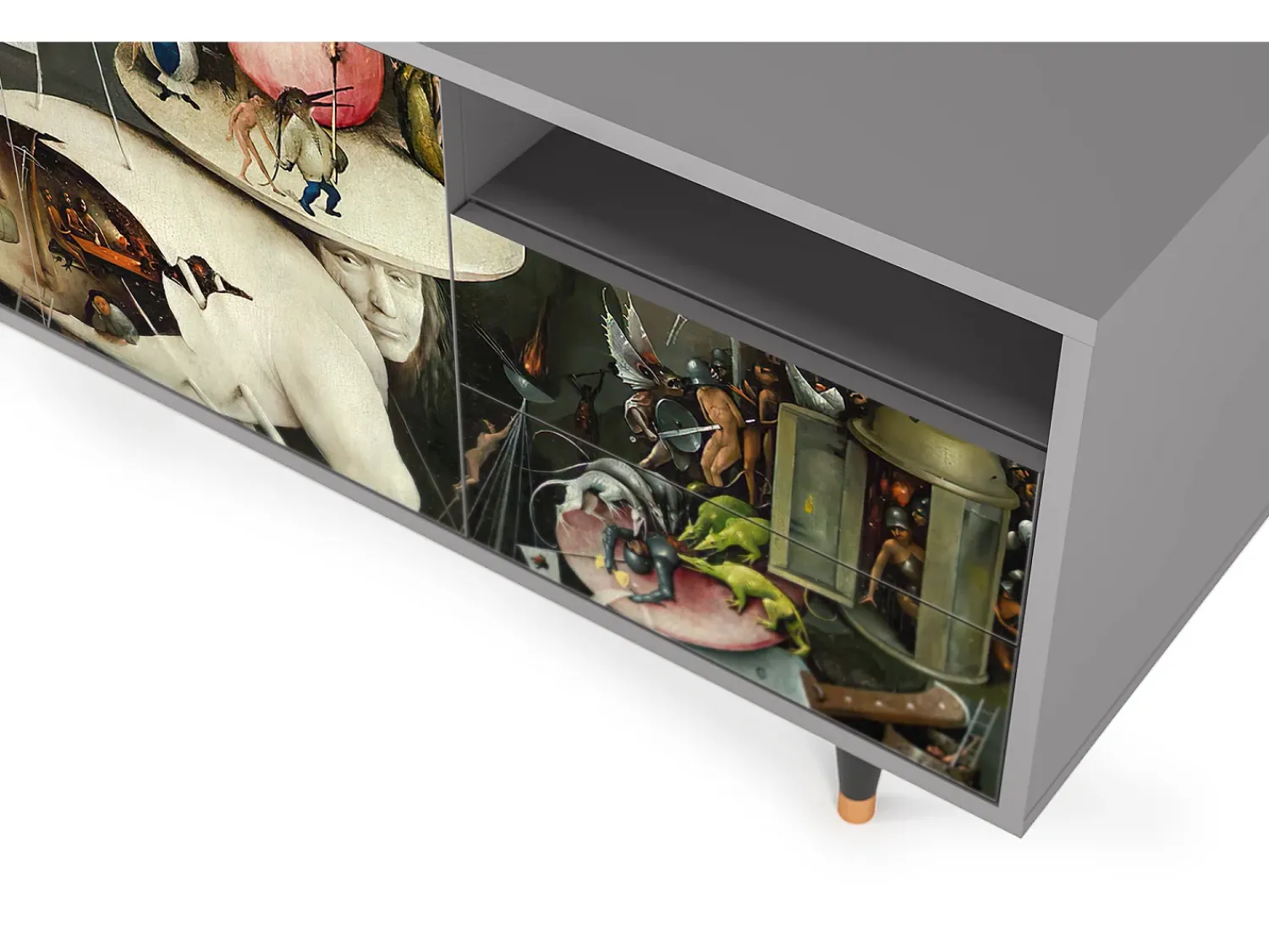 Móvel De Tv| Mueble de TV - 125х56х41 cm - T7 - The Garden 2, Cinza Cinzento
