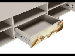 Hot Mueble de TV - 170х59х41 cm - T6 - The Creation of Adam, Areia Bege
