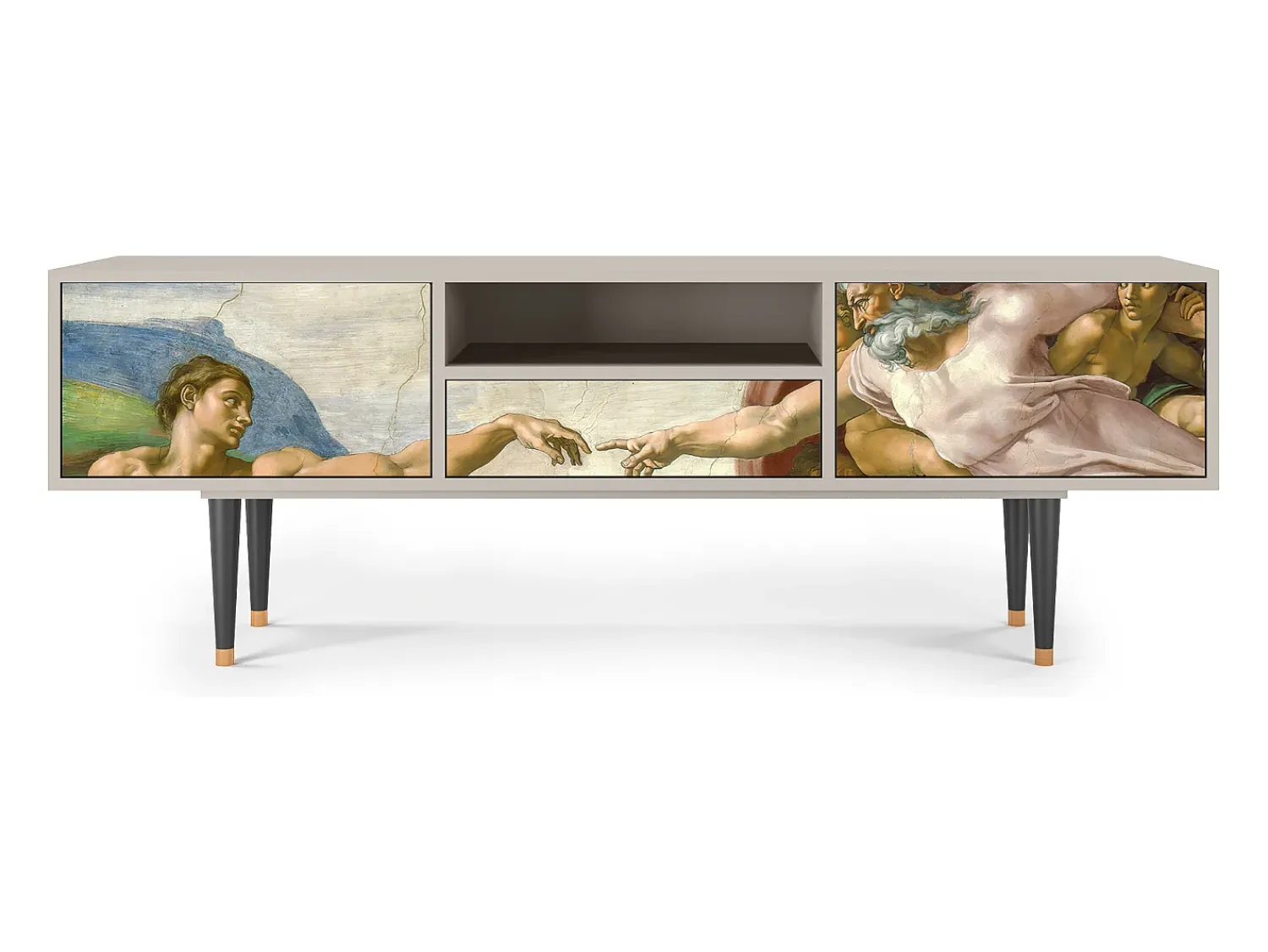 Hot Mueble de TV - 170х59х41 cm - T6 - The Creation of Adam, Areia Bege