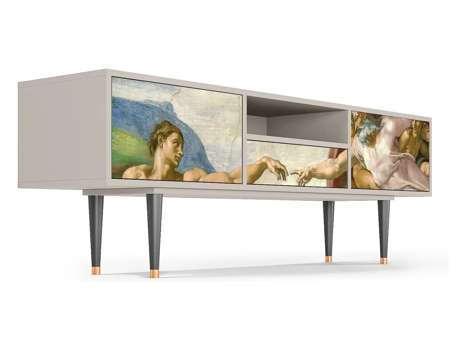 Hot Mueble de TV - 170х59х41 cm - T6 - The Creation of Adam, Areia Bege