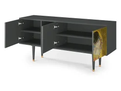 Móvel De Tv* Mueble de TV - 150х69х41 cm - T5 - The Kiss by Klimt , Antracite Cinza antracite