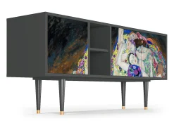 Móvel De Tv* Mueble de TV - 150х69х41 cm - T5 - The Maiden by Klimt, Antracite Cinza antracite