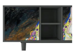 Móvel De Tv* Mueble de TV - 150х69х41 cm - T5 - The Maiden by Klimt, Antracite Cinza antracite