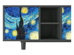 Móvel De Tv| Mueble de TV - 150х69х41 cm - T5 - The Starry Night , Antracite Cinza antracite