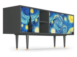Móvel De Tv| Mueble de TV - 150х69х41 cm - T5 - The Starry Night , Antracite Cinza antracite