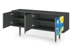 Móvel De Tv| Mueble de TV - 150х69х41 cm - T5 - The Starry Night , Antracite Cinza antracite