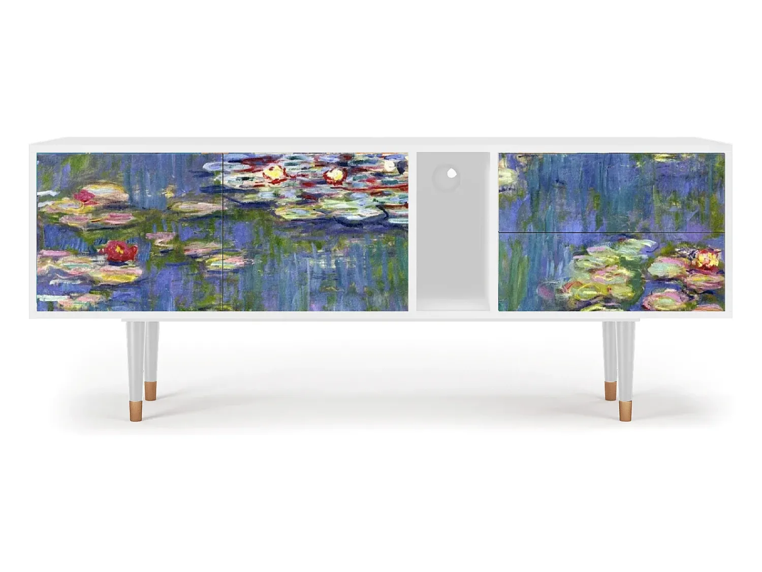 Discount Mueble de TV - 170х69х48 cm - T1 - The water lily pond , Branco Bege