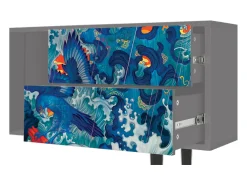 Móvel De Tv* Mueble de TV - 170х69х48 cm - T1 - The Girl - James Jean, Cinza Cinzento