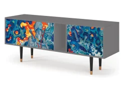 Móvel De Tv* Mueble de TV - 170х69х48 cm - T1 - The Girl - James Jean, Cinza Cinzento