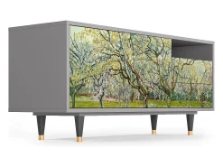 Best Mueble de TV - 125х56х41 cm - T7 - The Branco Orchard, Cinza Cinzento