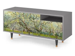 Best Mueble de TV - 125х56х41 cm - T7 - The Branco Orchard, Cinza Cinzento