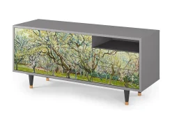 Best Mueble de TV - 125х56х41 cm - T7 - The Branco Orchard, Cinza Cinzento