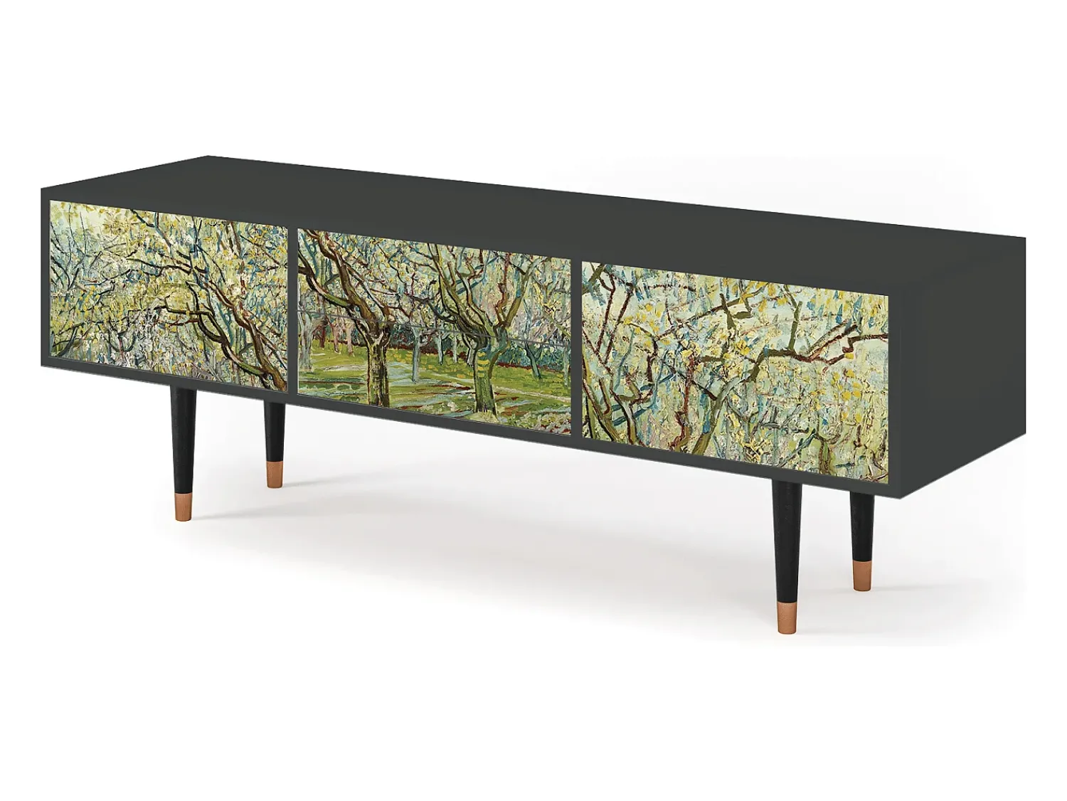 New Mueble de TV - 170х59х48 cm - T4 - The Branco Orchard, Antracite Cinza antracite