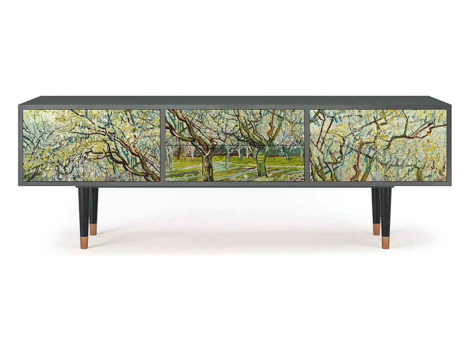 New Mueble de TV - 170х59х48 cm - T4 - The Branco Orchard, Antracite Cinza antracite