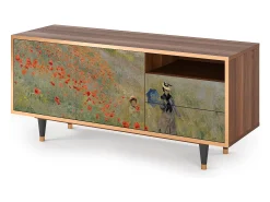 Móvel De Tv* Mueble de TV - 125х56х41 cm - T7 - The Poppy Field , Nogueira Castanho