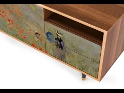 Móvel De Tv* Mueble de TV - 125х56х41 cm - T7 - The Poppy Field , Nogueira Castanho