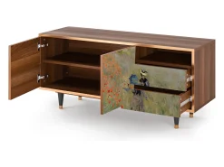 Móvel De Tv* Mueble de TV - 125х56х41 cm - T7 - The Poppy Field , Nogueira Castanho