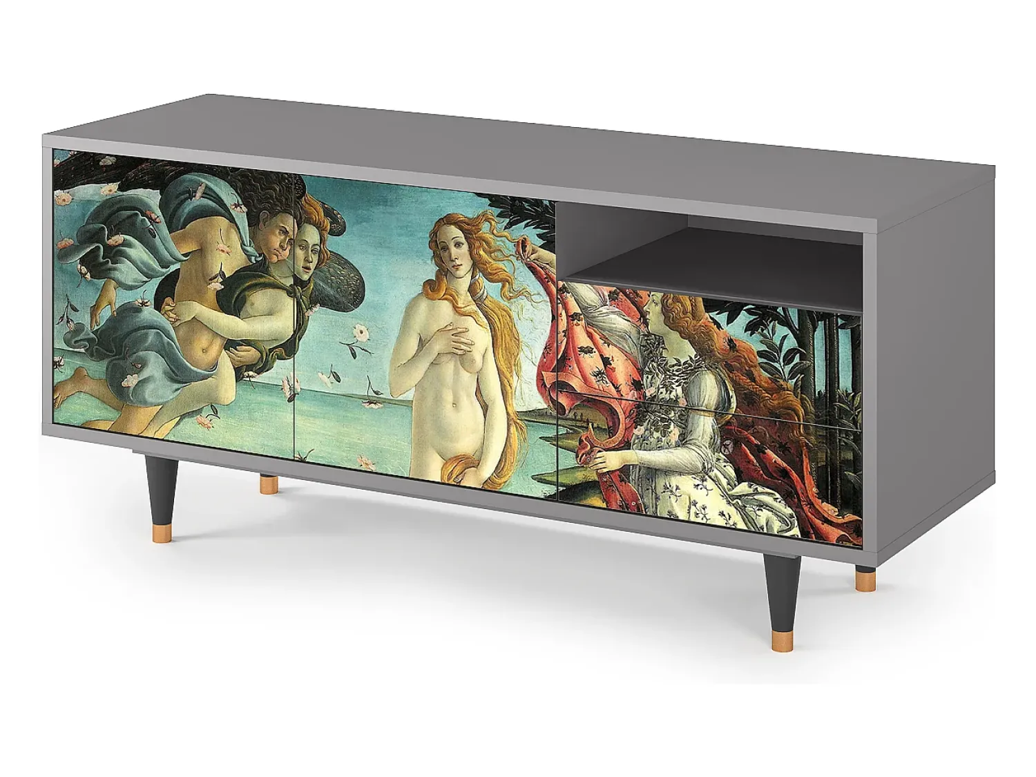 Móvel De Tv* Mueble de TV - 125х56х41 cm - T7 - The Birth of Venus, Cinza Cinzento