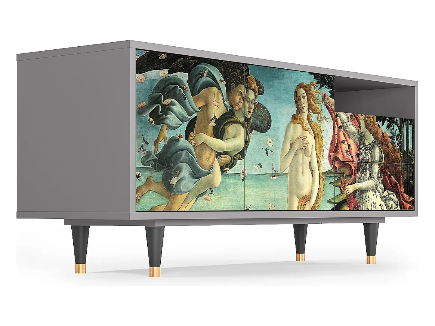 Móvel De Tv* Mueble de TV - 125х56х41 cm - T7 - The Birth of Venus, Cinza Cinzento