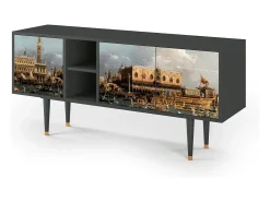 Móvel De Tv| Mueble de TV - 150х69х41 cm - T5 - The Bucintoro, Antracite Cinza antracite