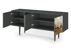 Móvel De Tv| Mueble de TV - 150х69х41 cm - T5 - The Bucintoro, Antracite Cinza antracite