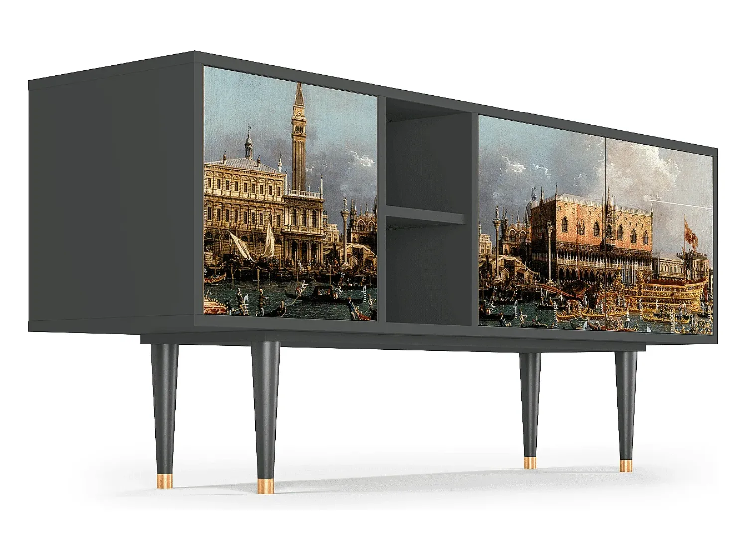 Móvel De Tv| Mueble de TV - 150х69х41 cm - T5 - The Bucintoro, Antracite Cinza antracite