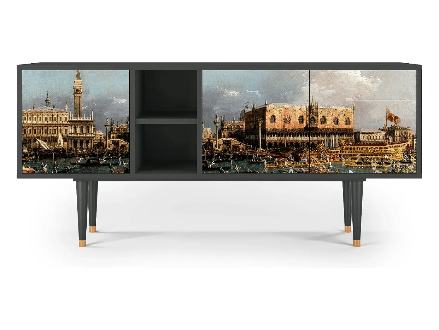 Móvel De Tv| Mueble de TV - 150х69х41 cm - T5 - The Bucintoro, Antracite Cinza antracite