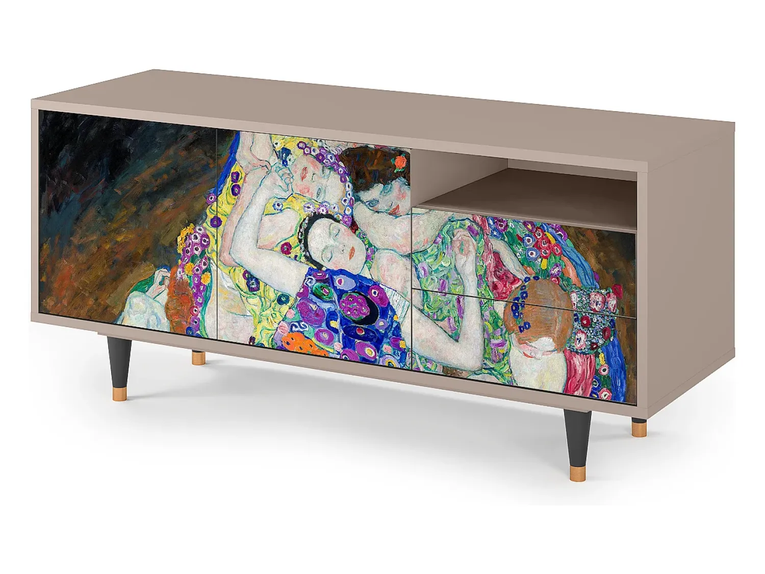 Móvel De Tv| Mueble de TV - 125х56х41 cm - T7 - The Maiden by Klimt, Latte Bege