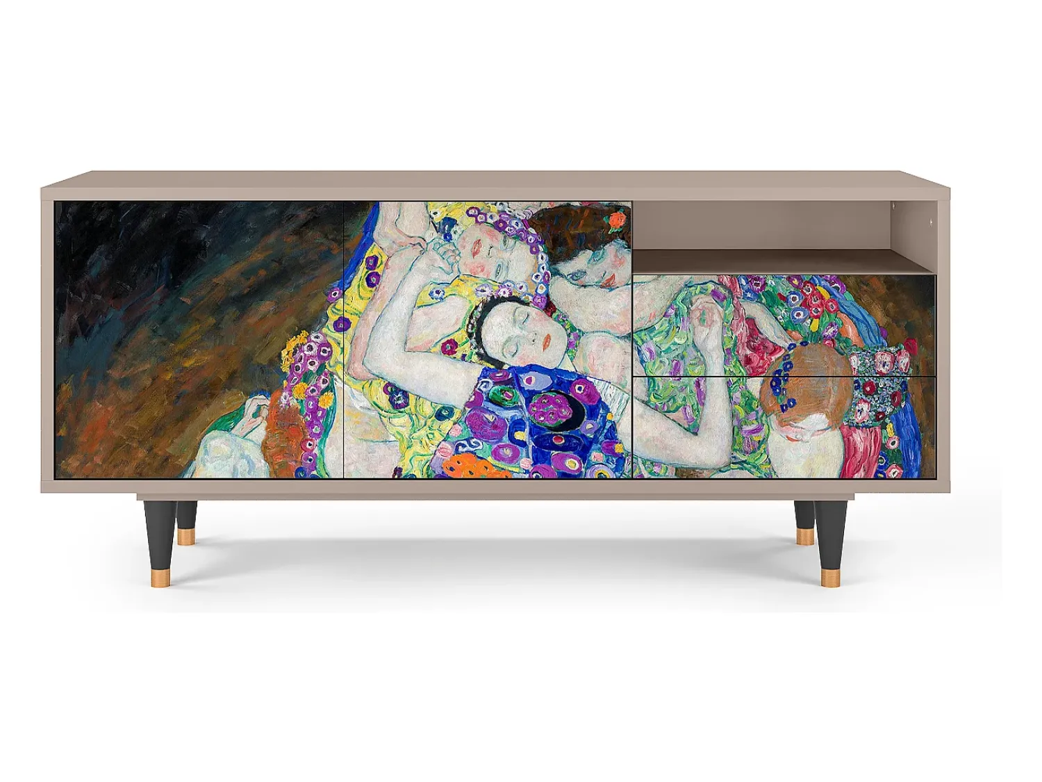 Móvel De Tv| Mueble de TV - 125х56х41 cm - T7 - The Maiden by Klimt, Latte Bege