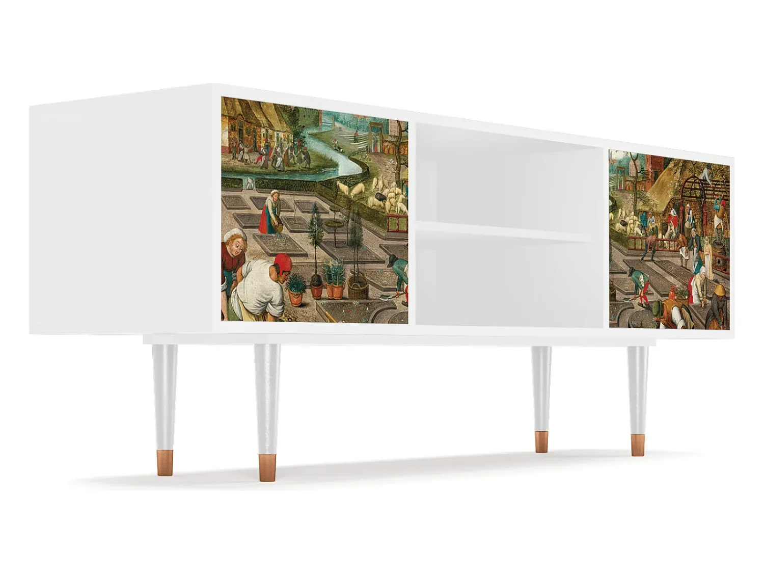 Móvel De Tv* Mueble de TV - 170х69х48 cm - T2 - The Younger - Spring, Branco Bege